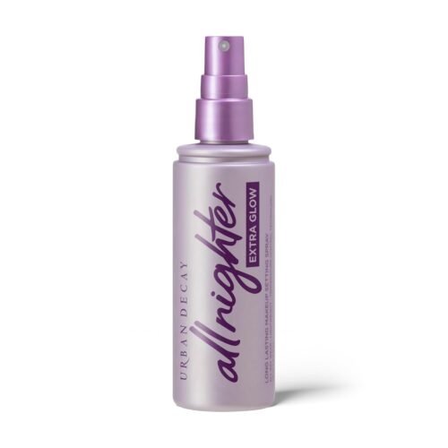 Urban Decay All Nighter Extra Glow Dewy Makeup Setting Spray for Face, Transfer-proof, Long-lasting 16 HR Wear, Hyaluronic Acid & Agave Extract, Radiant Finish, Oil-free, Paraben-free, Vegan – 4 fl oz