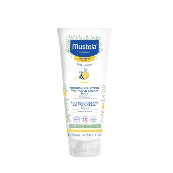 Mustela Baby Nourishing Lotion – Daily Body Lotion for Dry Skin – with Natural Avocado, Cold Cream & Beeswax – 6.76 fl. oz. – Packaging may vary
