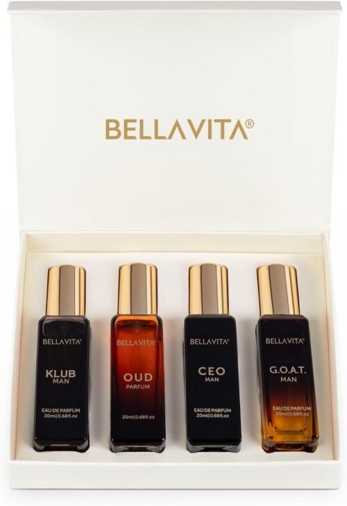 Men’s Luxury Perfume Gift Set (4 x 0.68 fl. oz.) | Gifts for Men | Klub, Oud, CEO, Goat Perfume | Masculine, Woody, Citrusy, Aromatic perfumes for men