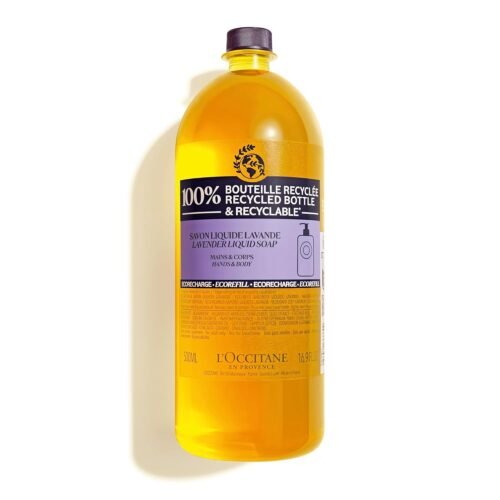 L’OCCITANE Shea Hands &-Body Liquid Soap: Refreshing Citrusy Aroma, Relaxing Lavender, Cleanse, Infused With Softening and Moisturizing Shea Extract, Artisanal Soap, 16.9 Fl. Oz Refill