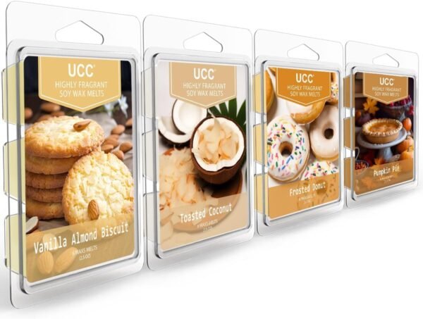 UCC Premium Wax Melts, Fall Variety Fragrance Melts, Scented Soy Wax Melts Cubes, Natural Plant Based Highly Scented Wax Melts Tarts, 4 Pack