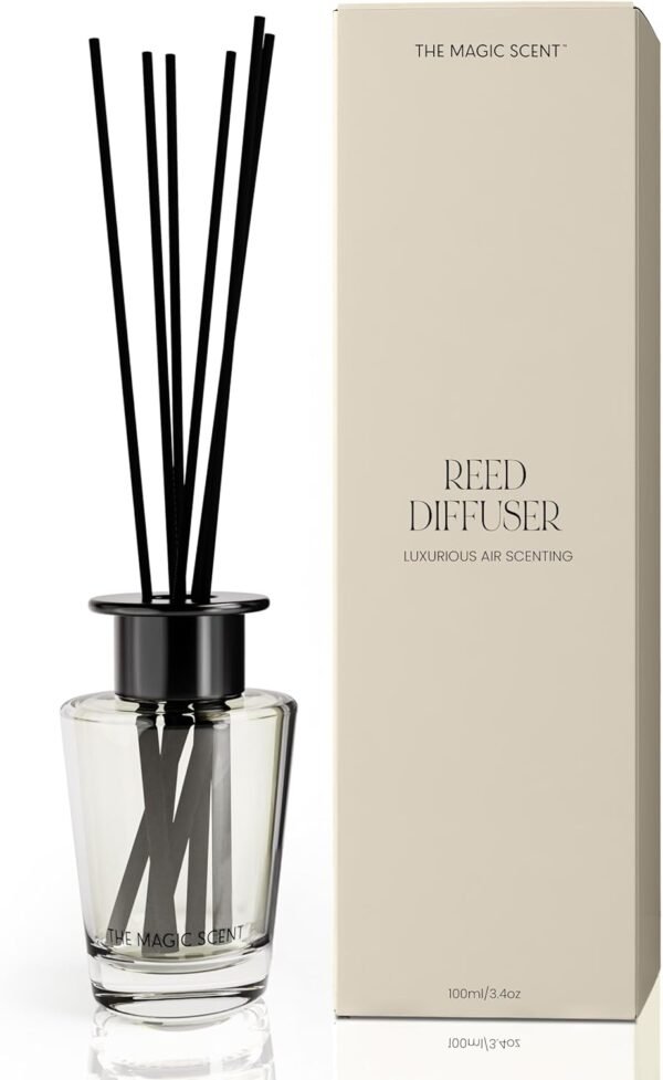 Ocean Reed Diffuser for Home – Luxury Decorative Scent Diffuser with Premium Fiber Reeds for Lasting Gentle Dispersal – Natural, Toxin-Free Aroma Inspired by Bvlgari Resort, Bali