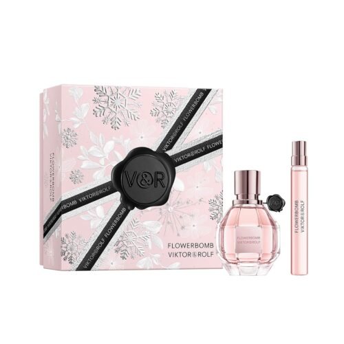 Viktor&Rolf – Flowerbomb Eau de Parfum – Women’s Perfume Travel Holiday Gift Set – Floral & Woody – With Notes of Rose, Peony & Patchouli – Full Size Perfume, 1.7 Fl Oz, Travel Size Perfume, 0.3 Fl Oz