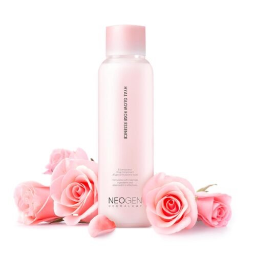 DERMALOGY by Neogen Hyal Glow Rose Essence – Hydrating Essence with 74% of Damask Rose Water Damask Rose Flower Oil & Damask Rose Extract 160ml / 5.41 oz