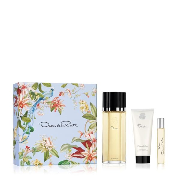 Oscar de la Renta Oscar, Oscar Signature Collection, Eau de Toilette 3 Piece Gift Set for Women – Perfume Spray 3.4 Fl. Oz, Purse Spray, Travel Spray 0.5 Fl. Oz, and Body Lotion 3.4 Fl. Oz.