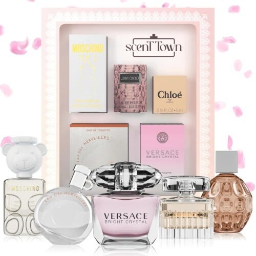 5 Piece Designer Perfume Gift Set Mini Perfumes for Women – Variety Bundle of Miniature 0.17 oz Perfume Bottles – Elegant Perfume Gift Sets for Women – Perfect Perfume Samples for Women Set